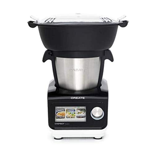 CREATE / CHEFBOT TOUCH / Robot de Cocina Multifunción / Cocina al Vapor / Conectividad / 24 programas, 12 Velocidades con Turbo, Bol Acero Inoxidable 2,2 L, Libre BPA, Recetas