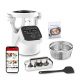 Moulinex Cuisine Companion XL HF80CB – Robot de cocina Bluetooth 12 programas y 6 accesorios capacidad 6 personas, incluye cuchilla picadora, batidor, mezclador, amasador, triturador y cesta de vapor