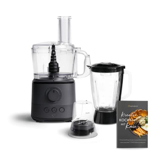 SPRINGLANE Procesador de Alimentos Kaia 1000W, 1.5L, 18.000 rpm Robot de Cocina Multifunción – Antracita